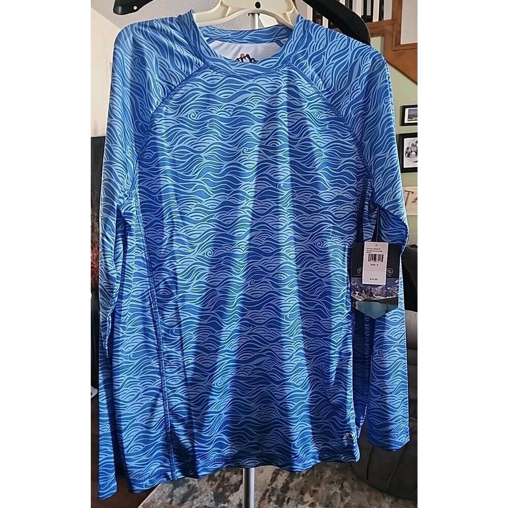 Mountain & Isles Shirt UV+50 RAGLAN Small NWT Excellent A110 Running Blue‎ New